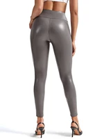 High Waist Zipper Pu Leggings For Women Black Push Up Leggins Lady Sexy Booty Stretch Slim Sport Pants Pu Leather Legging Female