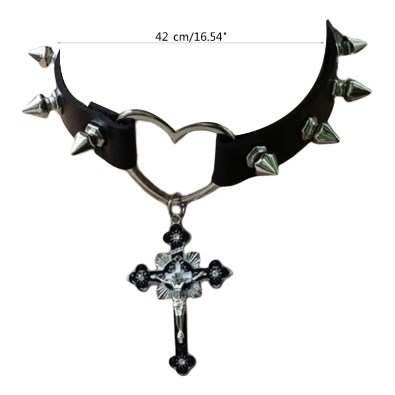 Punk Skull Rivet Leather Necklace For Women Bar Party Accessories Gothic  Rock Adjustable Collars Choker, Fashion Choker