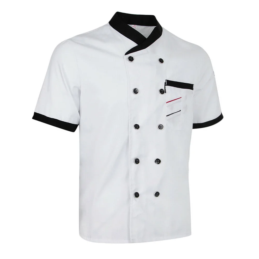 

Men's Blouse Women's Shirt Unisex Workwear Short sleeve Fashion Casual Buttons Clothing Chef Stylish Restaurant