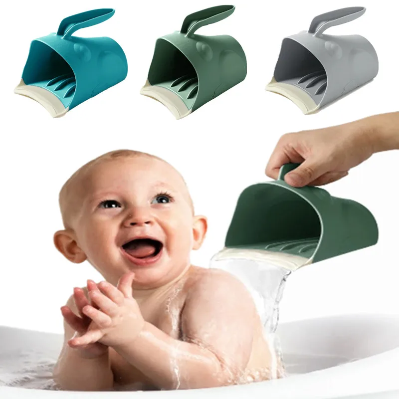 Baby Shampoo Rinse Cup Cute Frog Shape Infants Bath Cup Hair Shampoo Shower for Kids Eyes Protection Washing Head