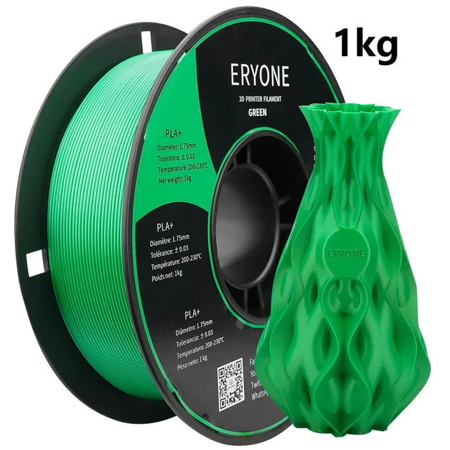 ERYONE Clearance Promotion TPU PLA PLA+ Silk Rainbow Ultra Silk 3D Printing Filament 1KG/0.5KG For FDM 3D Printer Fast Shipping PLA plus Green