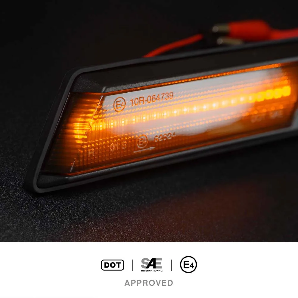 2x Smoked For BMW E30 E28 E24 E23 3 5 6 7Series Dynamic Bumper  