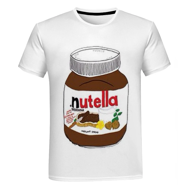 Nutella 3d Print Oversized T-Shirt Cute Cartoon O Neck Top Unisex