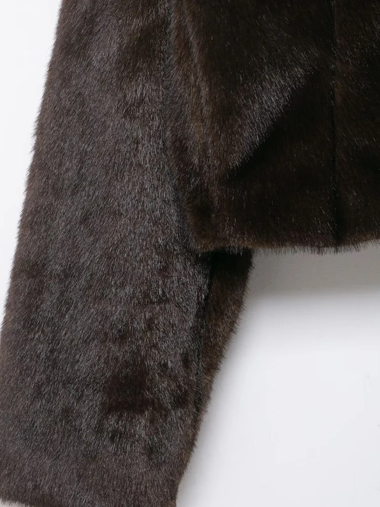 Autumn Winter Fur Jacket High Neck Single-Breasted Faux Fur Jackets For Women Coat 2025 Fashion Streetwear Casual Ladies Jacket