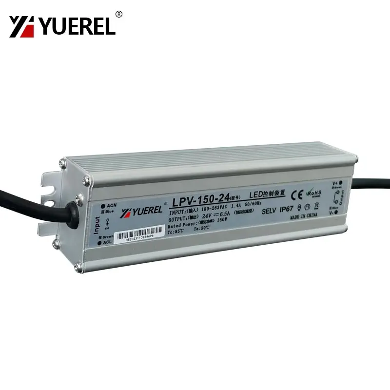 IP67 LPV 100W 120W 150W Outdoor Waterproof Switch Power Supply 240VAC 180VAC to 12V 24V DC LED Outdoor Transformer