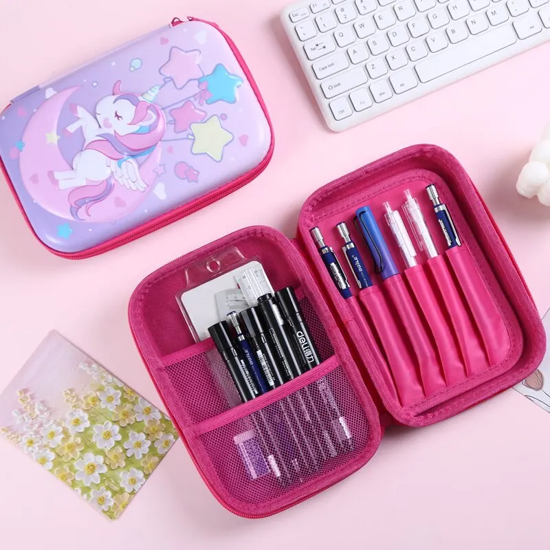 3D EVA Cute Pencil Case pencil cases stationery box Cartoon Stationery Girls Color Pencil Box Student Pen Case School Supplies Gifts Ipad