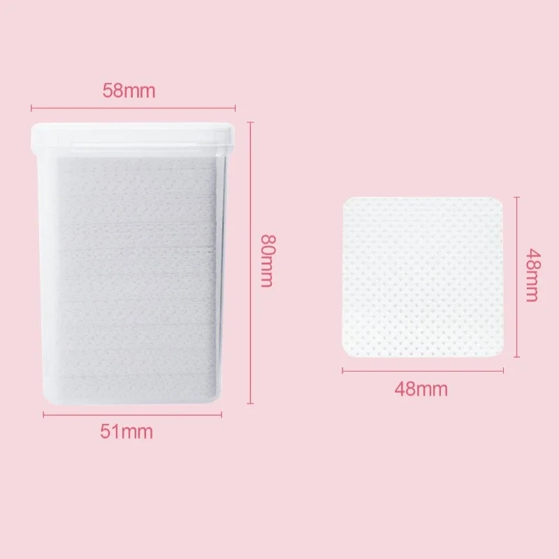 200PCS 일회용 리무버 목화 패드 물티슈 매니큐어 속눈썹 접착제 클리너 보푸라기없는 종이 패드 청소 용품