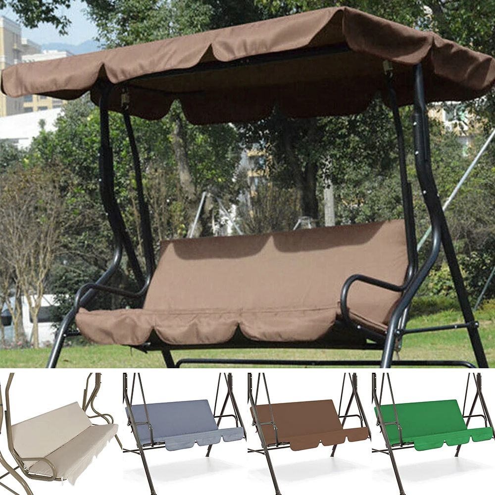 4 Colors Garden Chairs Patio Swing Cover Set Waterproof UV-Resistant Swing Canopy Seat Cover (No Swing Chair)