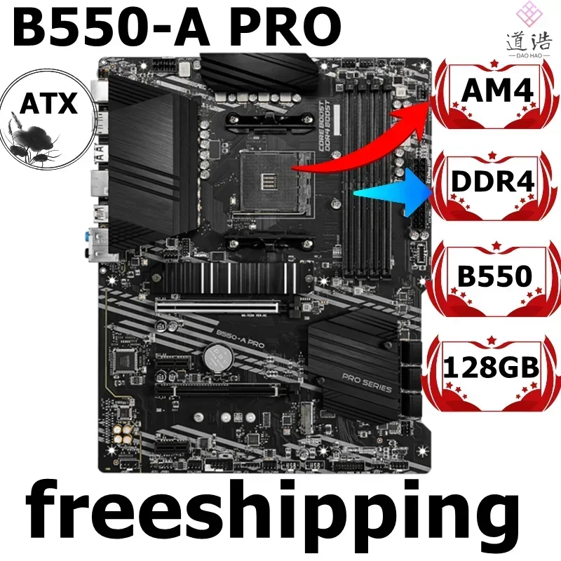 For B550-A PRO Motherboard 128GB AM4 DDR4 ATX B550 Mainboard 4 For B550-A PRO Motherboard 128GB AM4 DDR4 ATX B550 Mainboard - Image 2