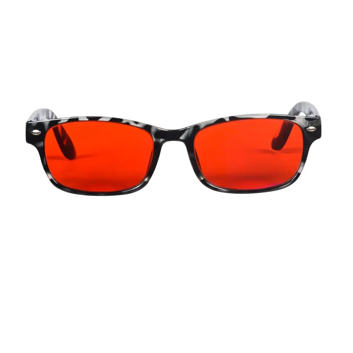 Brille mit roten Gläsern, besserer Schlaf vor dem Bett. Verwenden Sie eine blaue Lichtfilterbrille mit orangefarbenen Gläsern für den langen Gebrauch von Kunststoffrahmen – Detail 3