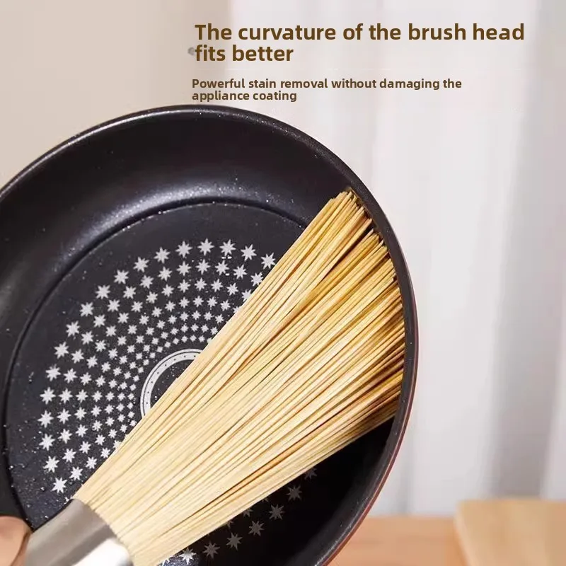 Eco-Friendly Bamboo Pot Brush with Solid Wood Handle