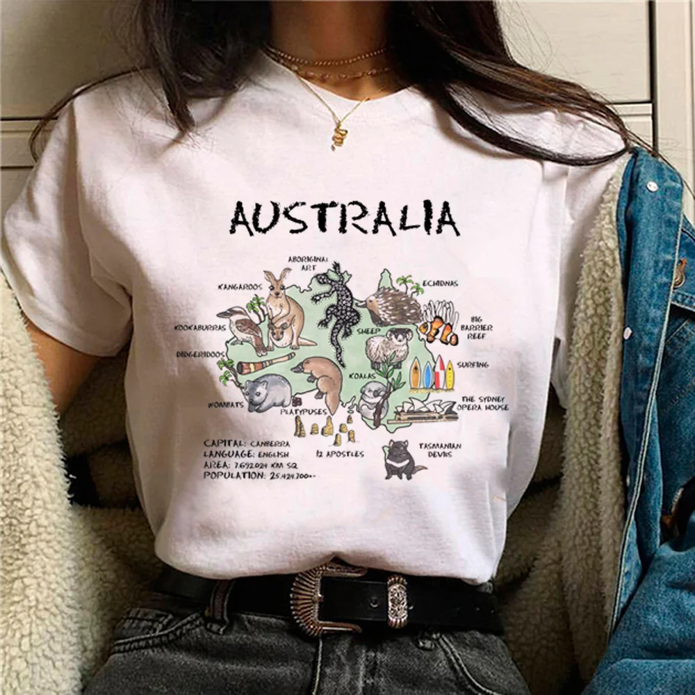 

australia top women comic anime tshirt girl Japanese graphic clothing