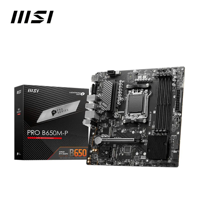 MSI PRO B650M-P New AMD B650 Supports DDR5 7200+MHz (OC) 192GB AMD Ryzen ™ 7000 Series motherboard Socket AM5