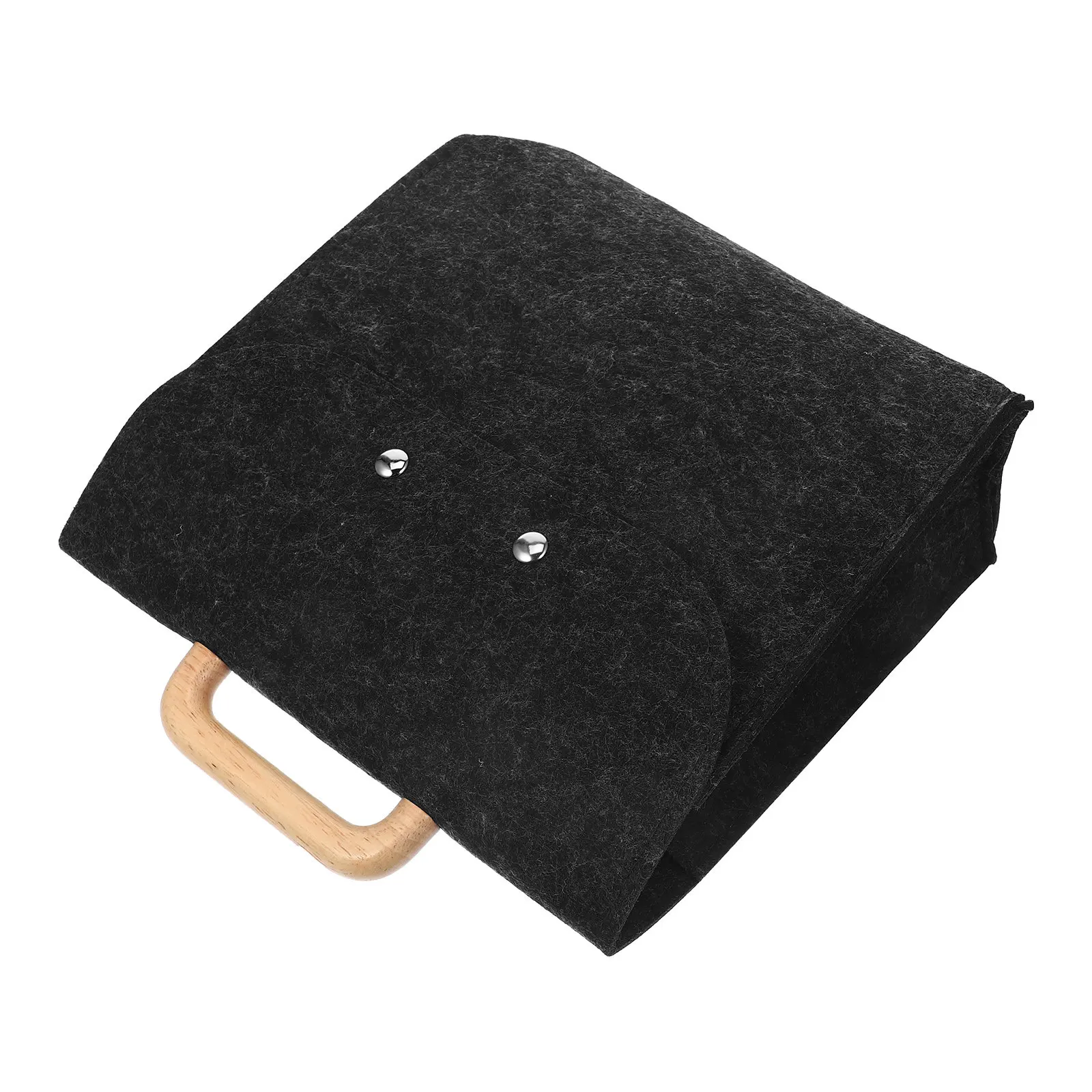 비즈니스 토트백 펠트 파우치 나무 손잡이 대용량 미니멀리스트 오피스 파일 정리함 휴대용 수납 케이스 문서 홀더