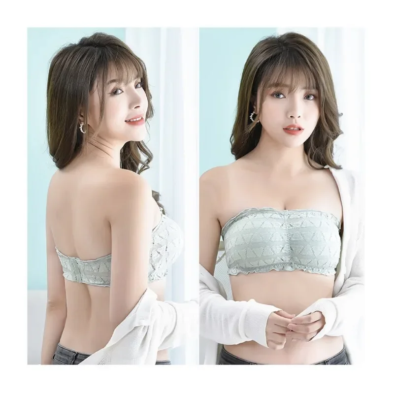 

New Line Wrap Breast Lace Vest Girl Students Strapless Undergarments Without Underwire Anti-slip Top Top Vest Female Multi-color