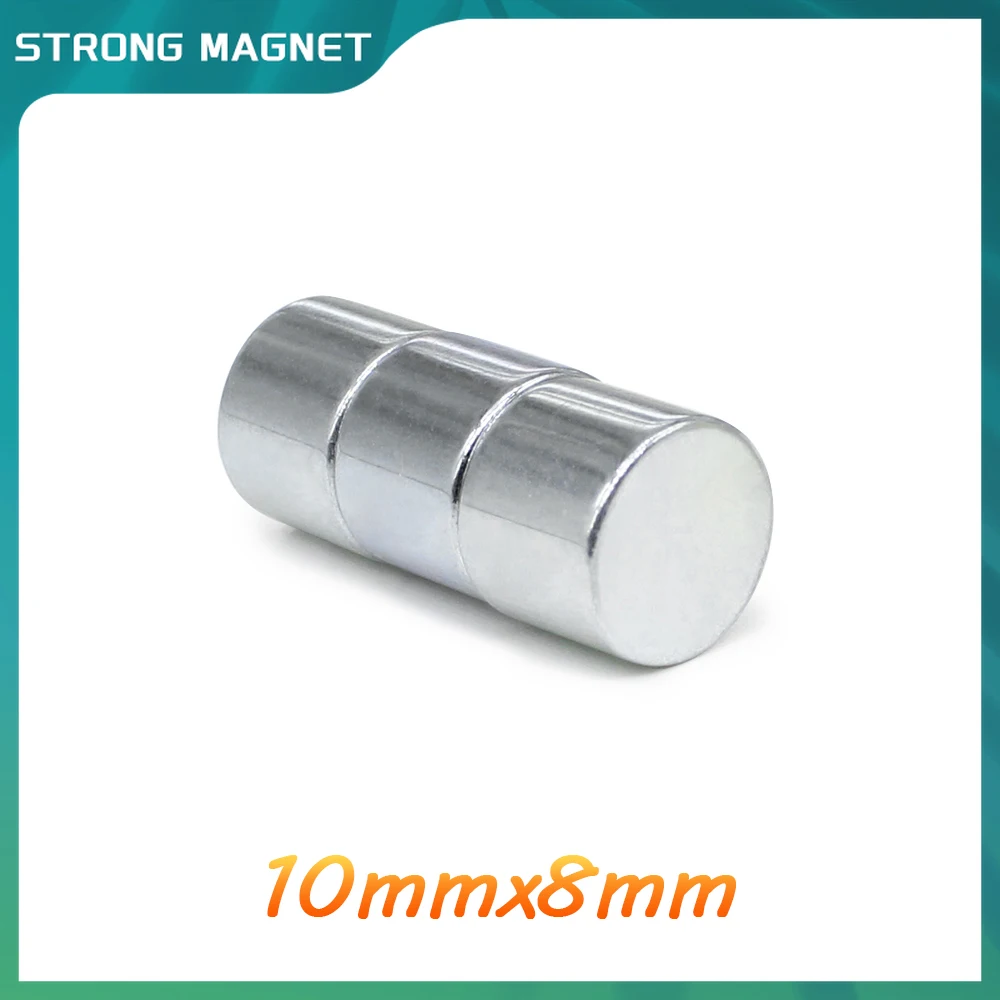 5/10/20/50/100PCS 10×8 Round Search Magnet 10x8mm Neodymium Magnet Disc 10x8mm PermanentStrong Strong Powerful Magnets 10*8 mm