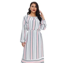 2023 Muslim Women's Wear Casual Spring Chic Dress Arabic Mid-Length Robe Islamic Clothing wholesale