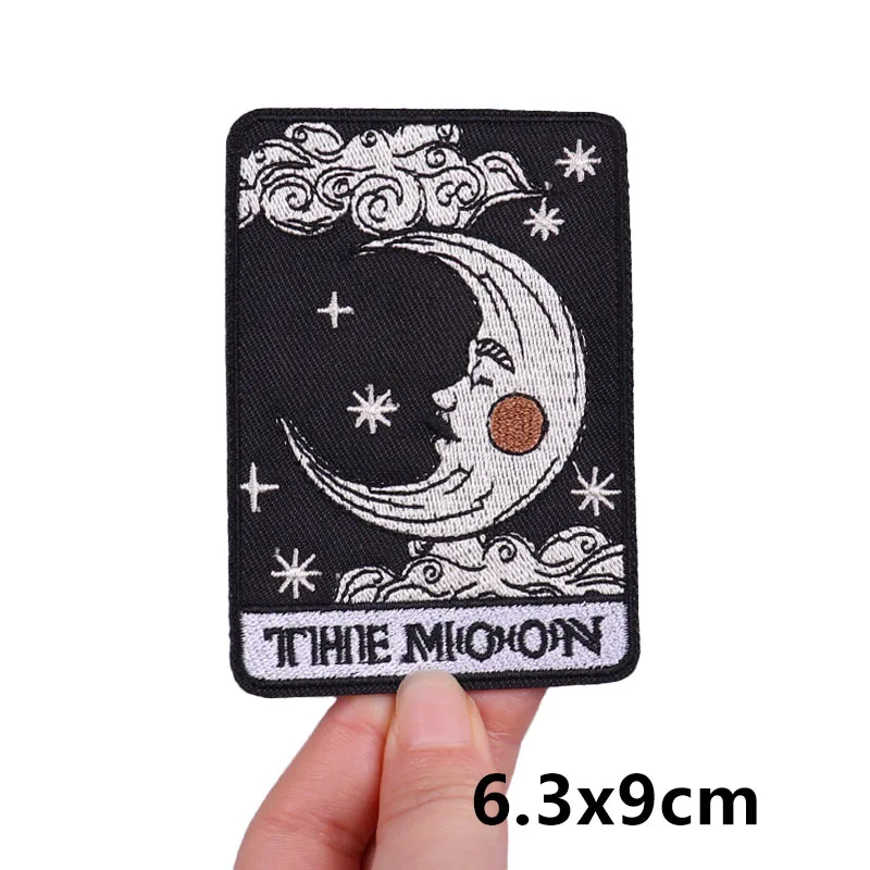 Toppa Termoadesiva Luna, 7 Cm, Ricamata, Da Stirare O Cucire Su Jeans E Stoffa, B2SEE - 3