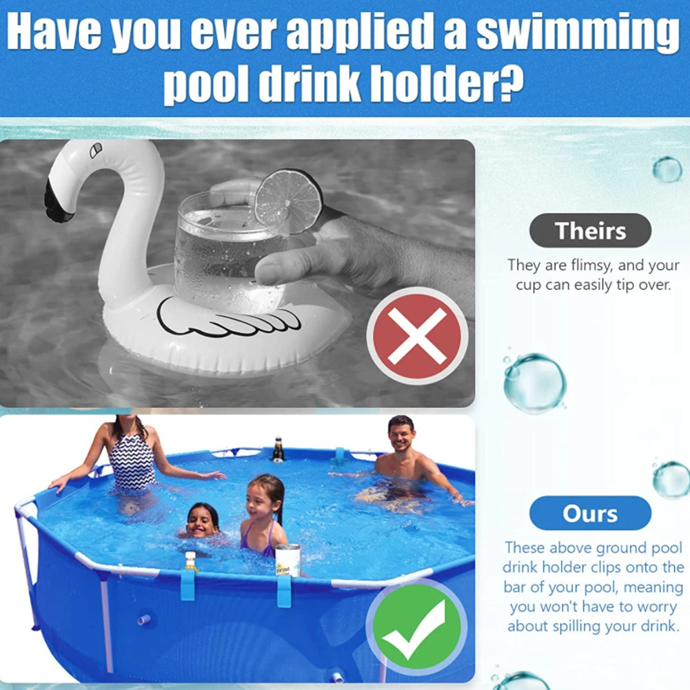 Plastic Poolside Cup Holder for Above Ground Pools