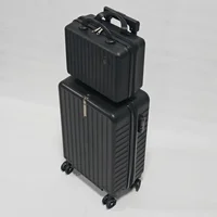 Ensemble de 2, valise à roulettes et combinaison de valises de 20 pouces, matériau rigide anti-chute et résistant à la pression en PP, rangement en couches, fermeture à glissière 2