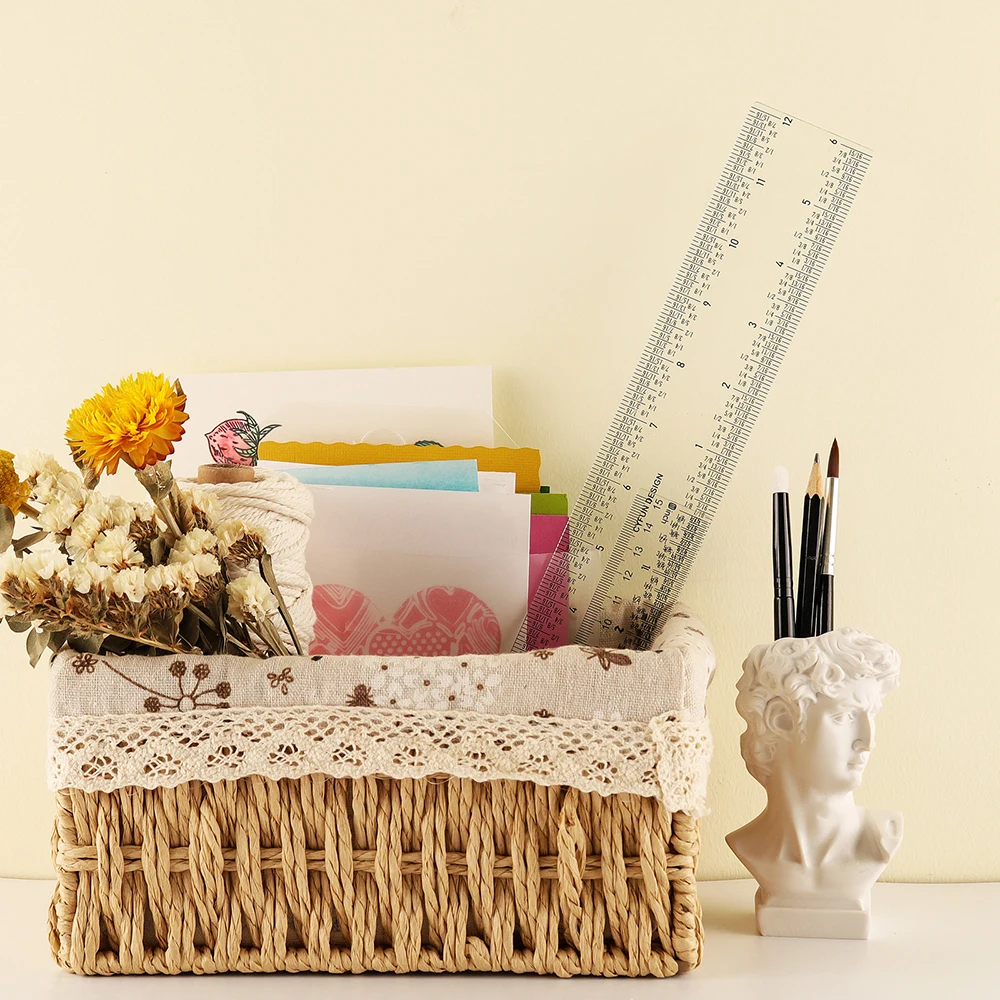 Crafting Rulers 2 Sizes Zero-Centering 6" Or 12" Clear Acrylic Rulers For Cardmaking Crafting Tools Handtools