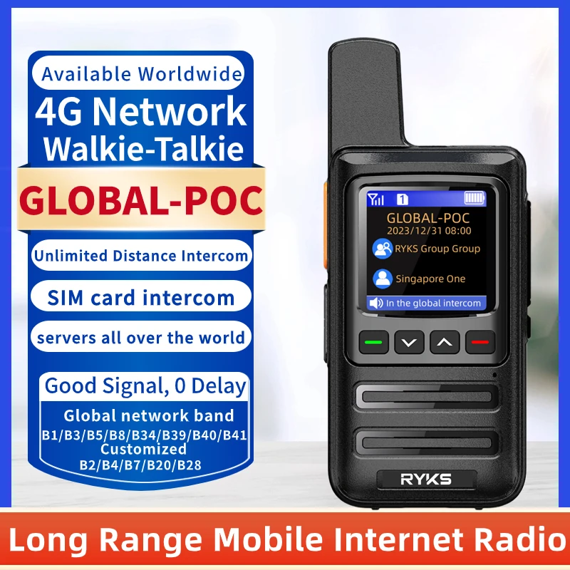 

4G Full band two way radio mini sim card Global-Intercom phone Outdoor ham walkie talkie long range 5000km pair (no fee) plartfr
