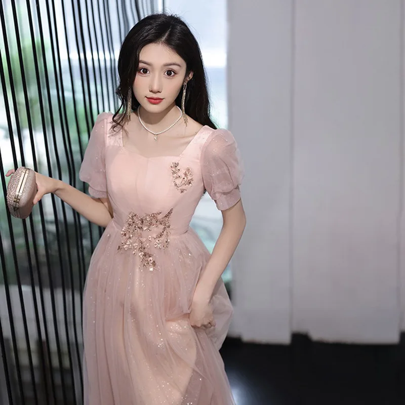 

Harajpee Champagne Evening Dress Women 2024 New Banquet Elegance Light Luxury Birthday Adult Gift Host Dresses Gentle Vestido