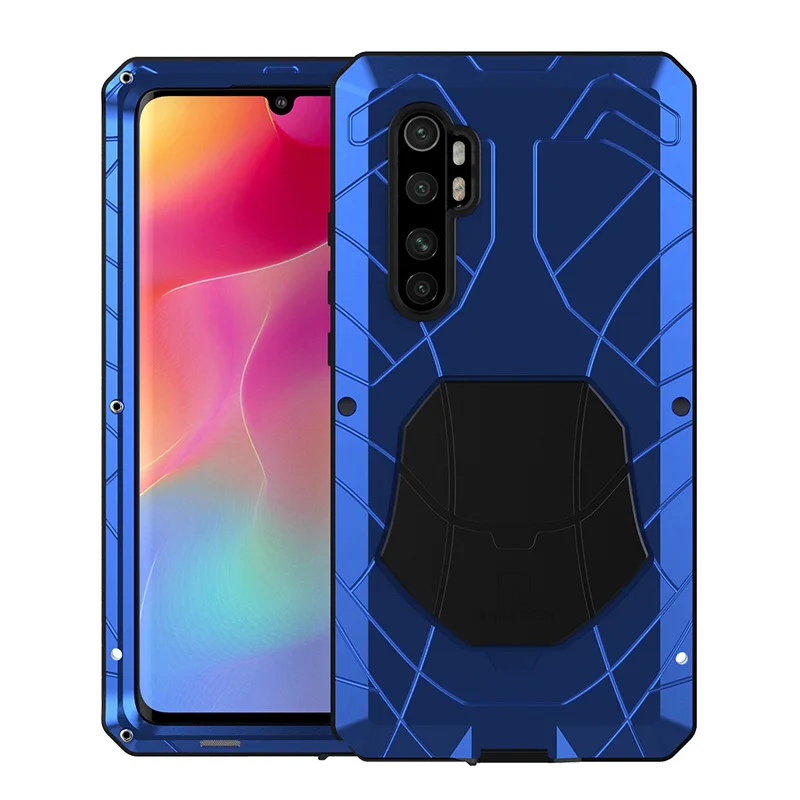 

Чехол для Xiaomi Mi Note 10 Lite 10T Pro 10T Lite Mi11 с закаленным стеклом ударопрочный армированный металлический алюминиевый чехол Полная защита