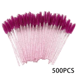 Wholesale Set of Disposable Mascara and Eyebrow Brushes for Makeup Application (500/1000 Pieces) (500pcs rosered)