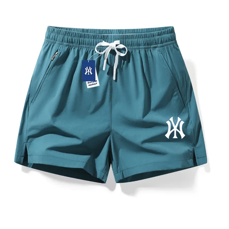 Ice Silk Three-Quarter Fitness Shorts Quick Dry Thin Beach Pants Summer Sports Men's Shorts Trendy Brand Skateboard Long Pants