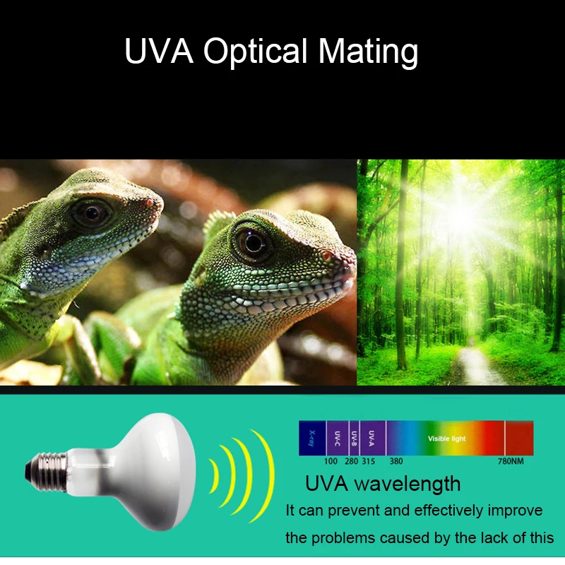 25/50/100W UVA+UVB Reptile Lamp Bulb Turtle Basking UV Light Bulbs Heating Lamp for Amphibians Lizards Temperature Controller 220V reptile light bulb,reptile lamp bulb