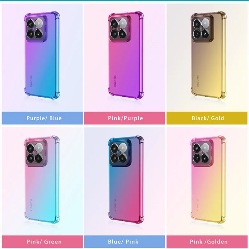 Shockproof Gradient TPU Transparent Protective Case