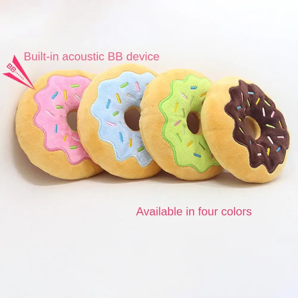 Dog Donuts Plush Pet Dog Toys For Dogs Chew Toy Christmas Puppy Squeaker Sound Toys Funny Puppy Small Medium Dog Interactive Toy 2