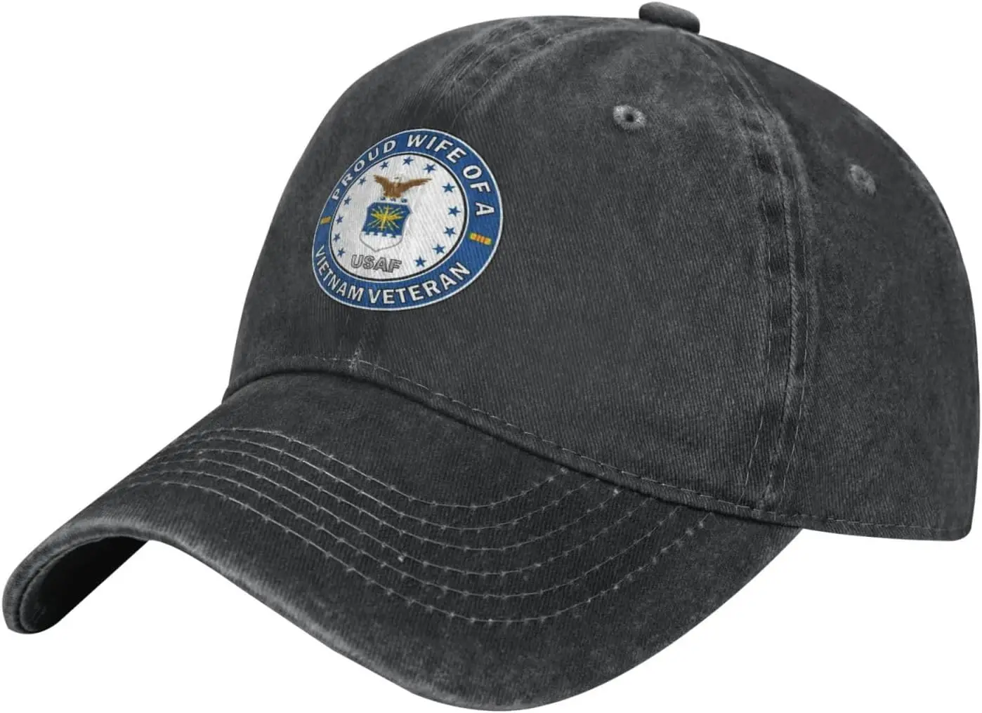 

us air Force Proud Wife of a Vietnam Veteran Trucker Hat-Baseball Cap Washed Cotton Dad Hats Navy Military Caps