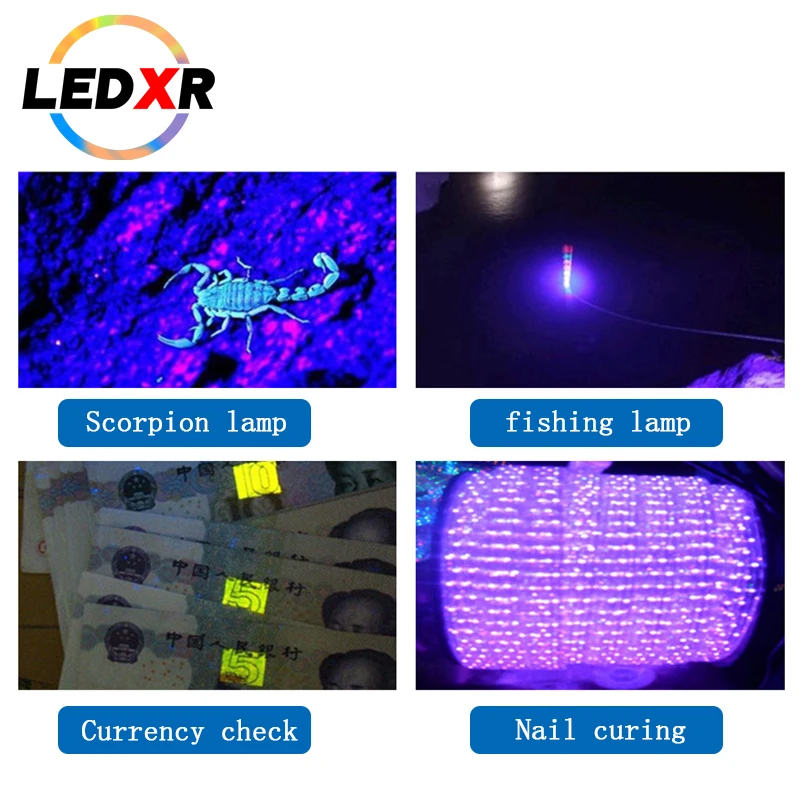 UV ultraviolet high power led 3535 ceramic lamp beads 1-3-5w 365nm/385nm/395nm/405nm LG gypsophila chip 365nm violet led