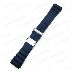 Waterproof Silicone Sport Watch Straps - Durable Rubber Replacement Bracelet - 22mm (Black - metal ring)