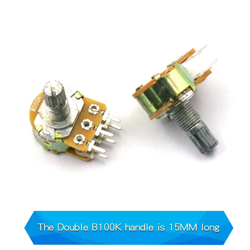 Potentiomètre Stéréo 20K Linéaire - Lot De 2 Pièces Neuves - 16mm