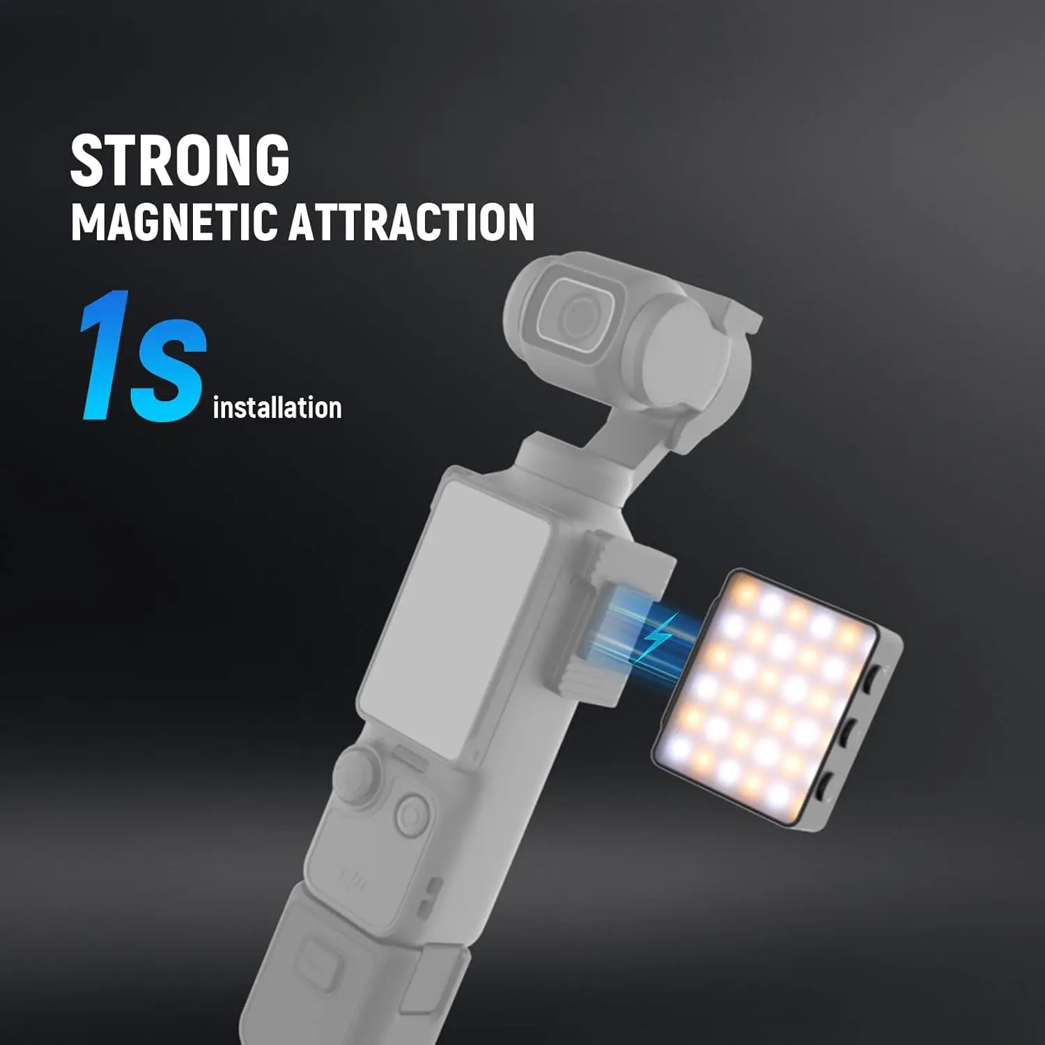 Basics Bi Color Magnetic Camera Auxiliary Light For DJI OSMO Pocket 3, 1.5W Rech