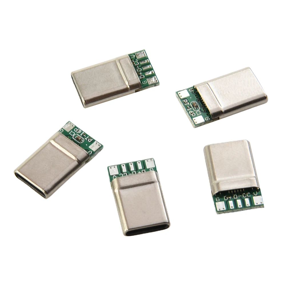 

Accessories Type-C Male Plug Connector Data transfer Mini Reversible Set 5pcs Solder Cable Computer Hard Disk Drive Mobile Phone