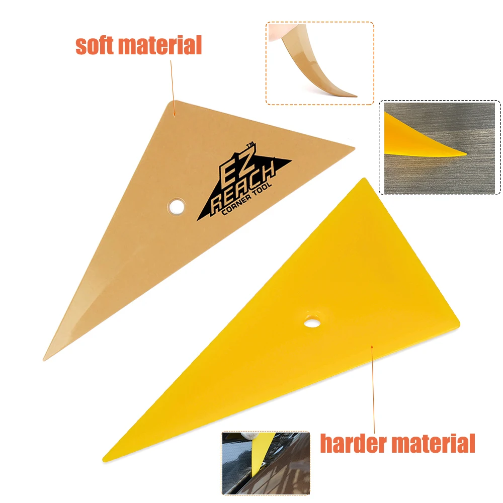 TOFAR Soft Triangle Go Corner Squeegee Vinyl Car Wrap Window Tinting Scraper Carbon Film Edge Installation Tucking Tool 5pcs