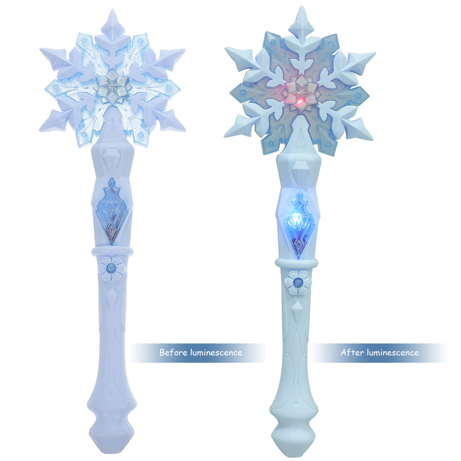 

Set Snowflake Glitter Stick Child Princess Necklace Christmas Girl Winter Costume Props Electronic Original Night Glow Wand
