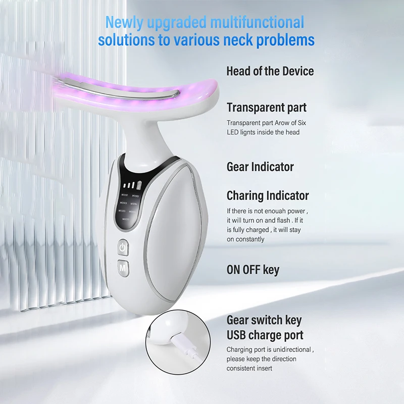 EMS Microcurrent Sonic Vibration Massage Beauty Device Electric Face Neck Skincare Tool Facial Lifting Skin Tighten Massager
