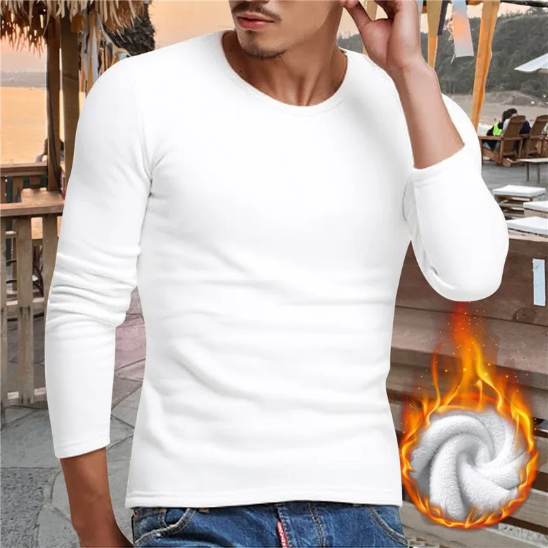 

New Tops Thickening Cotton Sleeve Men Long And T-shirt Clothesautumn Thermal Plush Winter Slim 2023 Hot Underwear Sale