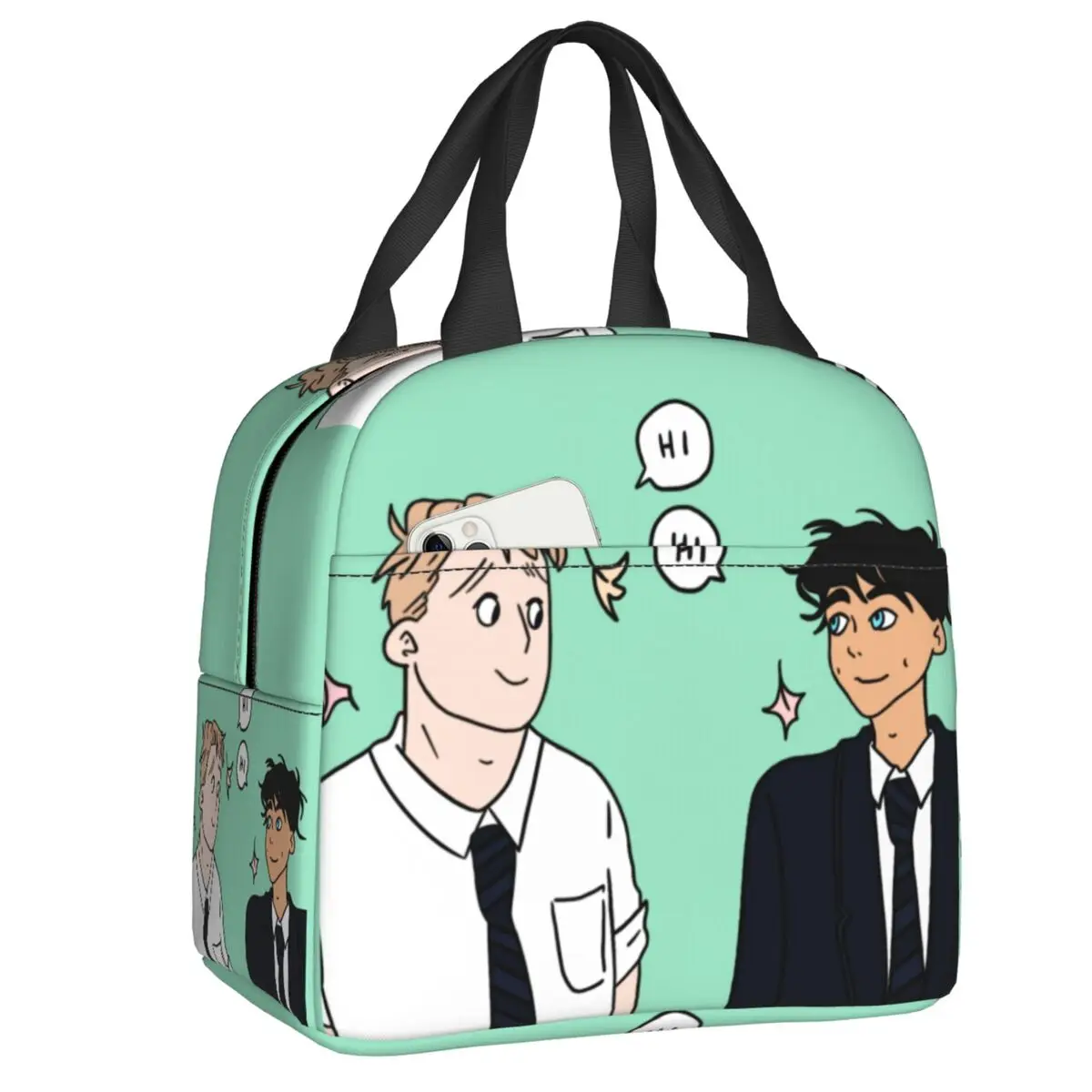 

Heartstopper Nick Charlie Gay Pride Portable Lunch Boxes Multifunction TV Series Cooler Thermal Food Insulated Lunch Bag Office