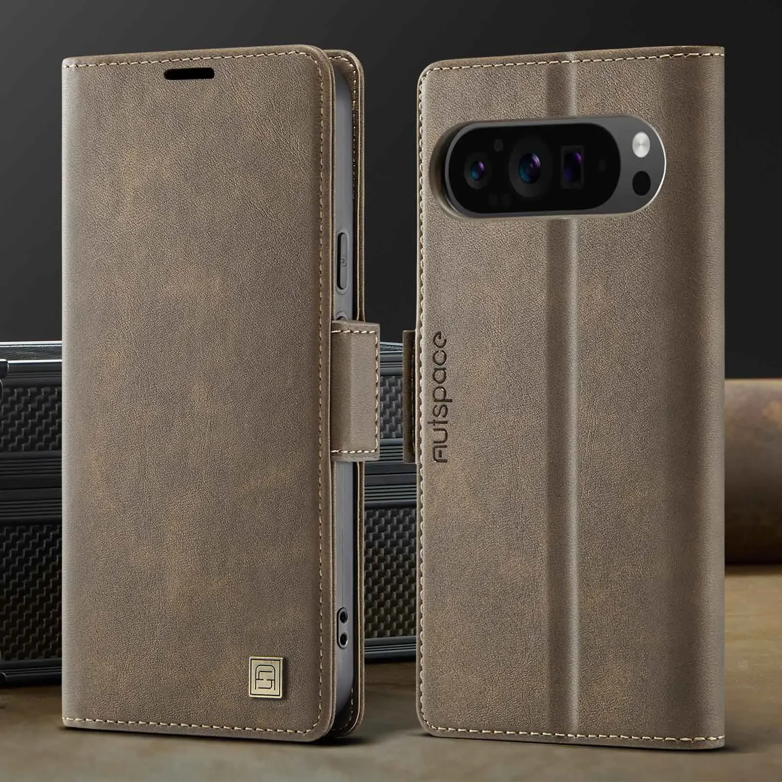Retro PU Leather Flip Wallet Magnetic Phone Case with RFID Blocking and Card Slot Holder - Shockproof Cover