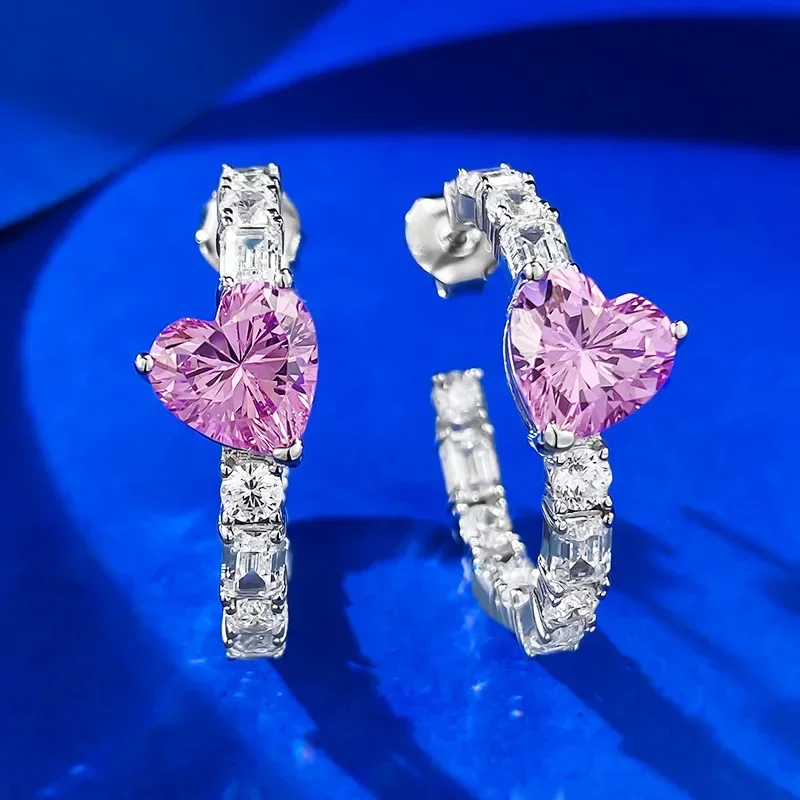 

Серьги-кольца женские из серебра 100% пробы с бриллиантом и муассанитом
