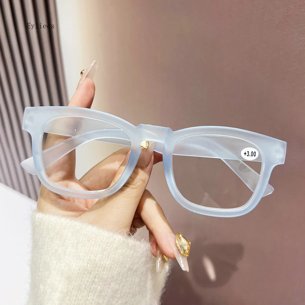 Women Men Hyperopia Eyeglasses Oversized Square Reading Glasses Prescription Diopter Eyewear +1.5 +2 +2.5 +3 +3.5 +4 gafas 2
