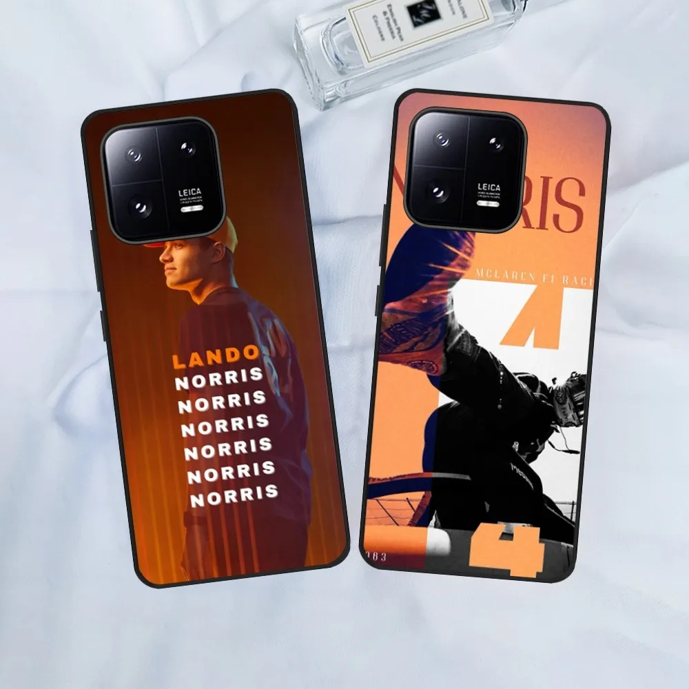 F1 Lando Norris Raci  Phone Case For Xiaomi 13 12 11 Redmi Note12 Poco F5 F4 Series Soft Black Phone Cover