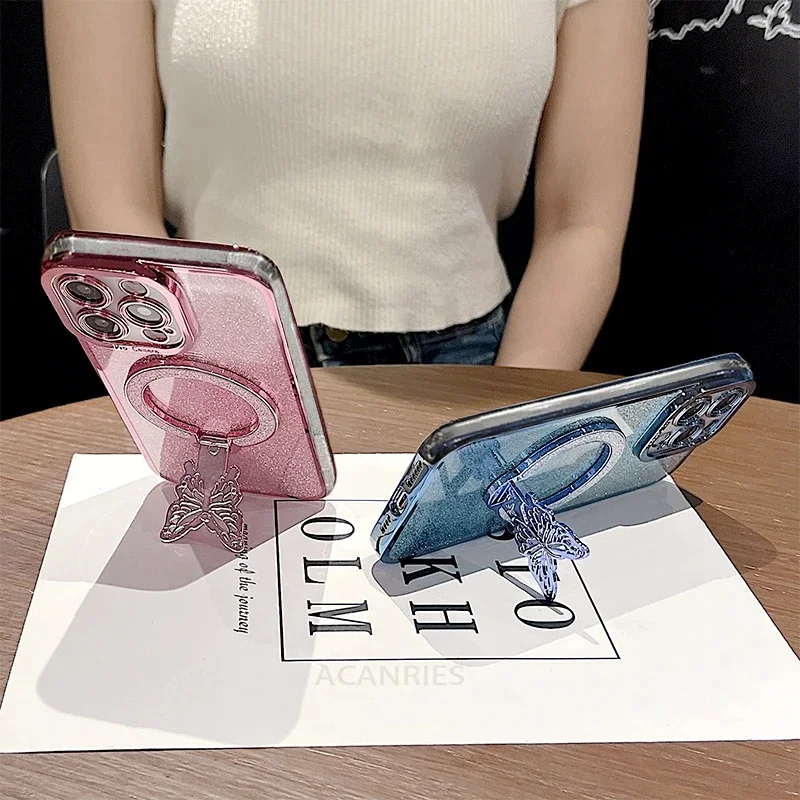 Realme Plating Butterfly Holder Silicone Phone Case
