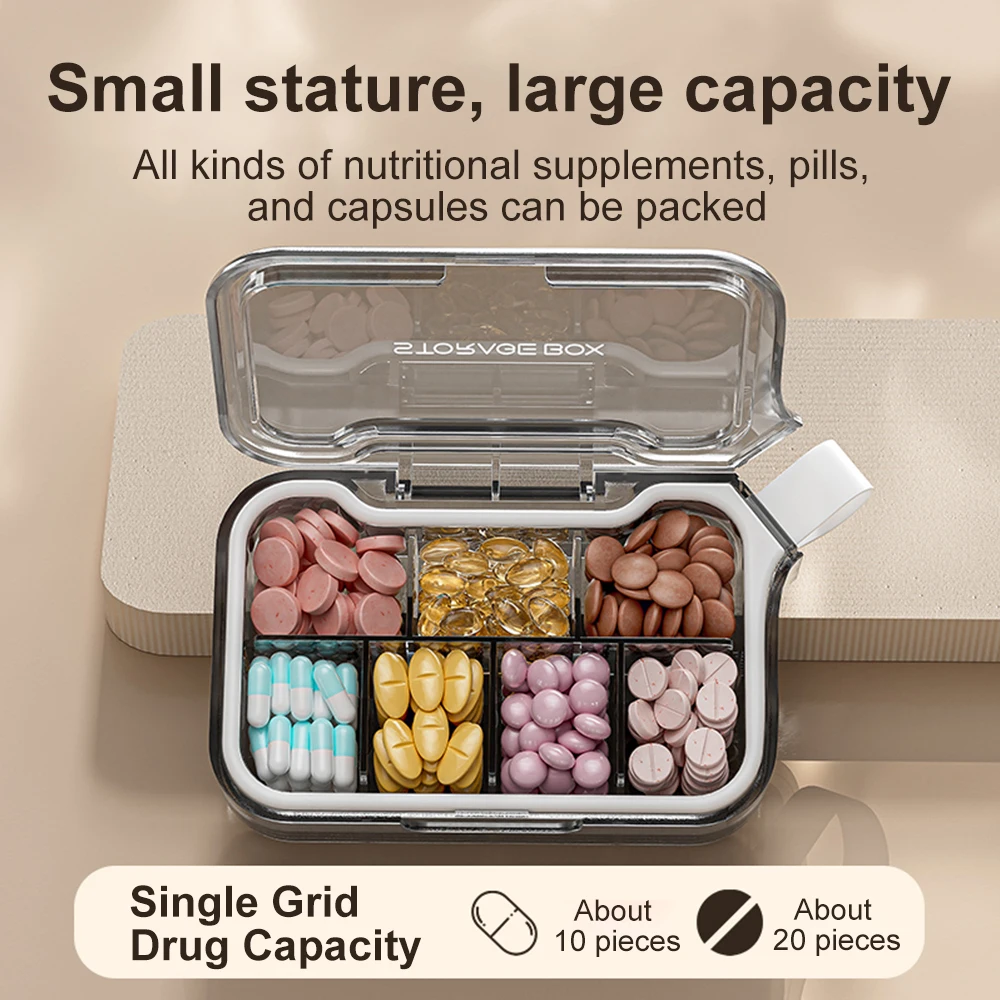 Travel Waterproof Medicine Organizer Small Pill Box Pill Case Pill Organizer Purses Compact Travel Medicine Holder for Vitamins